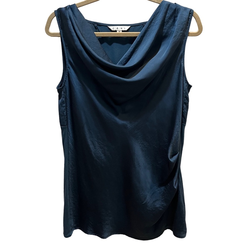 CAbi Drapes Again Tank Top Style # 168 Blue Sz M